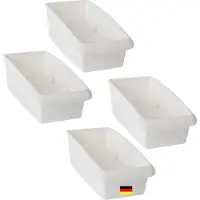 Novaliv 4x Kosmetik Organizer gross Schubladen Organizer Badezimmer - 25 x 16 cm WEISS Make-up