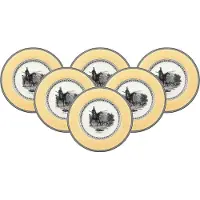 Villeroy & Boch Speiseteller "Speiseteller Audun Chasse ø 27,1 cm 6er Set weiß-grau-gelb"