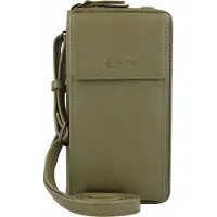 Esquire Leder Geldbörse Handytasche Peru Phone Wallet Bag Olive olivgrün