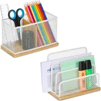 Relaxdays 2-tlg. Schreibtischorganizer Set