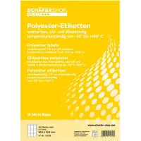 Schäfer Shop Wetterfeste Etiketten, 63,5 x 33,9 mm, Polyester weiß, 20 Blatt