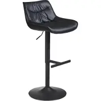 Wohnling Barhocker Kunstleder Schwarz Hocker mit Lehne 86 106 cm Küchenhocker Höhenverstellbar Modern 100 kg Barstuhl Tresenhocker mit Metall