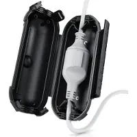 Brandson Kabelbox, Kabelmanagement Box, Kabel Schutzbox für Verlängerungskabel, 210mm x 85 mm, Outdoor, IP44 spritzwassergeschützt Safe Box, schwarz