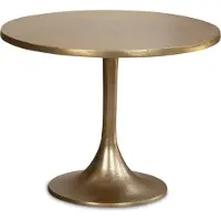 Wohnling Couchtisch Metall Gold 60x60x46,5 cm Sofatisch Aluminium Wohnzimmertisch Rund Kleiner Kaffeetisch Modern Beistelltisch Anstelltisch