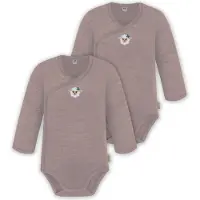 Normani 2er Pack Doppelpack Baby-Body Merino Wickelbody Bodysuit Langarm - 9343