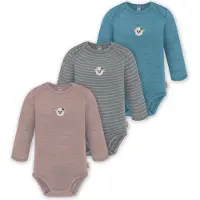 Normani 3er Pack Baby Merino Body Langarm „Auckland" - 9375