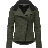 Ragwear Strickfleecejacke "Saskie Melange" ohne Kapuze Grob gestrickte Damen-Jacke mit Teddyfell-Futter