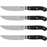 Stoneline 22508 Stainless Steel Steak Knives Set with Pakka Wooden Handle, Sharpener, Wooden Box, 4