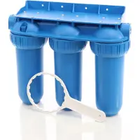 Naturewater NW-BR10B5 3 Stufen Wasserfilter, 5 µ, 20,67 mm (1/2"), Ø60 mm PP Kartusche, Filter Wandhalterung, Filterschlüssel, Sedimentfilter Aktivkohleblock Aktivkohlegranulat