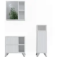 Vicco Badmöbel-Set Leano Weiß 3 Teile, Model 53255