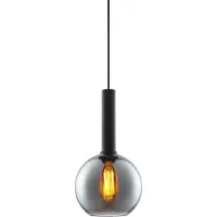 ISOLED Pendelleuchte, black round Glas, E27, 20cm, 50-300cm, exkl. Baldachin
