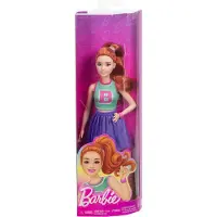 Barbie Fashionistas -Puppe Nr. 232 mit Jersey-Oberteil, violettem Faltenrock und rotem Haar, Modepuppe, Weiblich, 3 Jahr(e), Mädchen, 298 mm, 174 g
