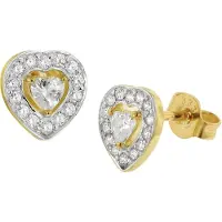 GLIZZ GL8153 Damen-Ohrringe Gold 333/8K Herz Zirkonia Ohrstecker