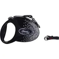 Flexi Automatik Hundeleine Glam Splash Crystal M Tape 5m schwarz
