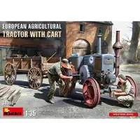 Mini art European Agricultural Tractor with Cart