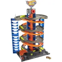 Hot Wheels City Parkgarage Spielset, inkl. 1 Spielzeugauto, Zubehör