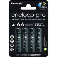 Panasonic eneloop pro, Wiederaufladbarer Akku, AA, 4 Stück(e), 2500 mAh, Schwarz