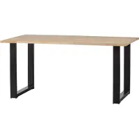 Woood Tablo Esstisch Aus Eichenholz, U-Tischbein, Braun, 180 X 90 Cm