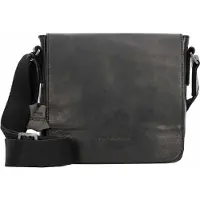 Greenburry Pure Black Umhängetasche Messenger Leder schwarz 1108-20