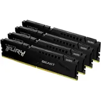 Kingston Technology FURY Beast 128 GB 5200 MT/s DDR5 CL40 DIMM (4er-Kit) Black XMP, 128 GB, 4 x 32 GB, DDR5, 288-pin DIMM, Schwarz