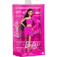 Barbie Fashionistas-Puppe mit schwarz-weißem Oberteil und pinkem Rock