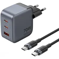 Vention Fjah0-eu Usb-c/a/hdmi Gan 60w/5w/4k@ Usb-a Und Usb-c Wandladegerät 60hz