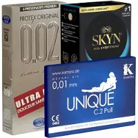 Kondomotheke Latexfreie Kondome - 3-Sorten-Pack D 19 St