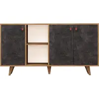 Skye Decor , Planky- PlankyMDD, Eiche, Kommoden, 86x140x40 cm, 100% Melaminbeschichtete Partikelplatte