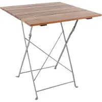 Mojawo Biergarten Tisch Klapptisch Gartentisch klappbar Akazie Stahl 70x70cm