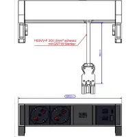 Bachmann DESK2 2xP40 1xUSB A&C 902.98622W 0.2m GST18 RAL9005