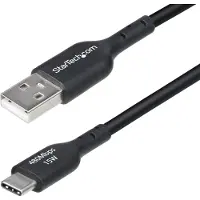 StarTech.com .com 15cm USB-A auf USB-C Ladekabel, Laden & Synchronisieren, 3A, USB 2.0, TPE-Mantel - Schwarzes USB Schnellladekabel, 0,15 m, USB A, USB C, USB 2.0, 0,48 Gbit/s, Schwarz