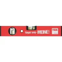 Tox Wasserwaage 30 cm "Finger weg - MEINE" - 2 Libellen, pulverbeschichtet rot
