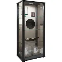 VCM Standvitrine "Holz Glas Stand Vitrine Sammelvitrine Kavisa M", schwarz, B:50cm T:38cm, Obermaterial: 100% Holz Wood., Schränke, Standvitrine
