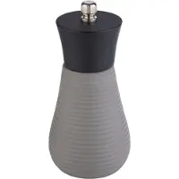 Aps 40558 Salzmühle ELEMENT, Beton/Holz (Rubberwood), Mahlwerk Kohlenstoffstahl, Ø 7,5 cm, Höhe 15,5 cm, grau/schwarz