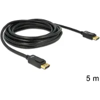 DeLOCK 5m Displayport Cable, 5 m, DisplayPort, DisplayPort, Schwarz, 10,8 Gbit/s, Männlich/Männlich