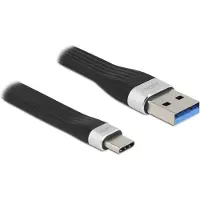 DeLOCK USB 3.2 Gen 1 FPC Flachbandkabel USB Typ-A zu USB Type-C 13,5 cm PD 3 A, 0,135 m, USB A, USB C, USB 3.2 Gen 1 (3.1 Gen 1), 5 Gbit/s, Schwarz