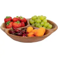 House Nordic | Obstschale Nola Braun Holz 30x30x5 cm | NADUVI