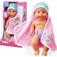 Simba Babypuppe Badespielzeug New Born Baby mit Schwamm und Handtuch 30 cm