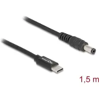 DeLOCK Notebook Ladekabel USB Type-C Stecker zu 5,5 x 2,1 mm Stecker, 1,5 m, USB C, 5.5 x 2.1 mm, 20 V, 3 A