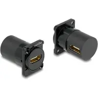 DeLOCK D-Typ Modul HDMI Buchse zu Buchse 90° gewinkelt, Schwarz, HDMI, HDMI, Weiblich, Weiblich, Zink