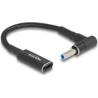 DeLOCK Adapterkabel für Notebook Ladekabel USB Type-C Buchse zu HP 4,5 x 3,0 mm Stecker 90 Grad gewinkelt 15 cm