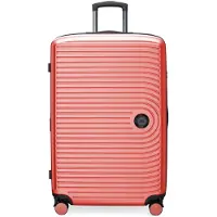 Hauptstadtkoffer Mitte - Großer Koffer mit 4 Doppel-Rollen XL Reisekoffer mit Erweiterung, stabiler Trolley Hartschalenkoffer TSA, 130 L,Korall