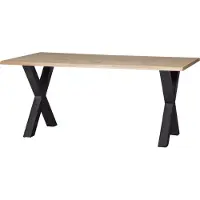 Woood Tablo Esstisch Baumstamm Aus Eichenholz, X-Tischbein, 180 X 90 Cm