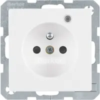 Berker 6765096089 Steckdose mit Schutzkontaktstift und Kontroll-LED polarweiß samt Q.1/Q.3