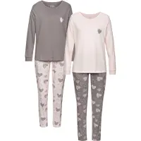 Vivance Pyjama pink Gr. 32/34 für Damen. Mit Rundhals. Loose Fit. Nachhaltig.
