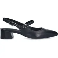 No Stress Schwarze Slingbackpumps aus Leder | Größe 37