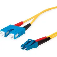 Telegärtner LWL Adapterkabel 2x E9/125 OS2, 1x SC Duplex - 1x LC Duplex, gelb, 1 m