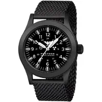 KHS PLABSSF.MB Herren-Armbanduhr Platoon Solar Meshband Schwarz