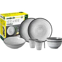 Brunner 0830143N.C7X Campinggeschirr Set für 2 Personen, Tête-À-Tête Tivoli, 8-teilig