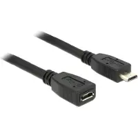DeLOCK 83248, 1 m, Micro-USB B, Micro-USB B, USB 2.0, Männlich/Weiblich, Schwarz